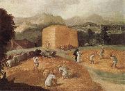 School of Fontainebleau Landscape with Threshers china oil painting reproduction